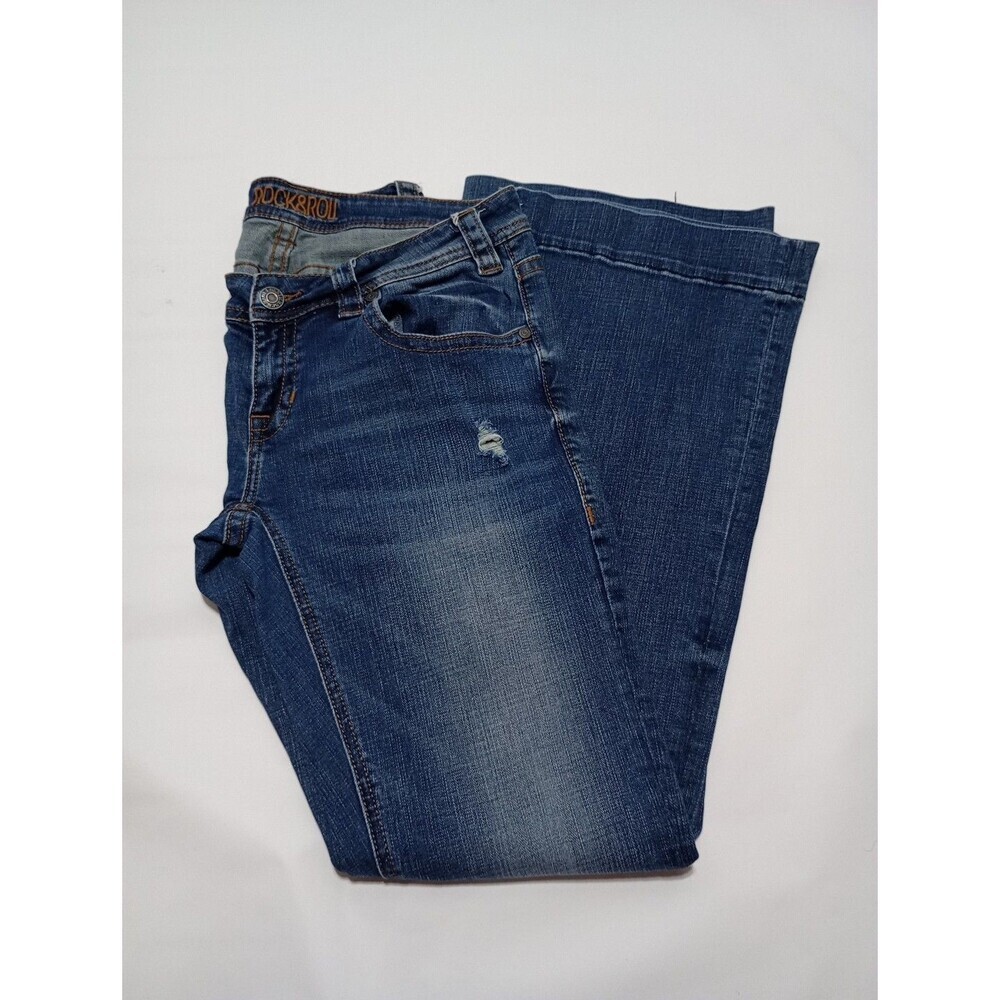Rock & Roll Cowgirl Jeans Womens 31x34 Trouser Flare Dark Wash - Picture 8 of 16